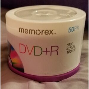Memorex 16X 4.7GB 120Min DVD+R 50pk Brand New in Package